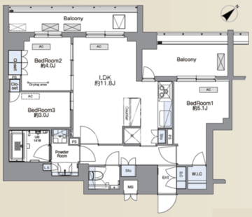 ＳＳ．ＦＬＡＴ平井 1001 間取り図