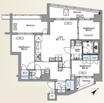 ＳＳ．ＦＬＡＴ平井 1002 間取り図