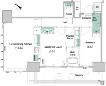 パークアクシス豊洲キャナル 518 間取り図