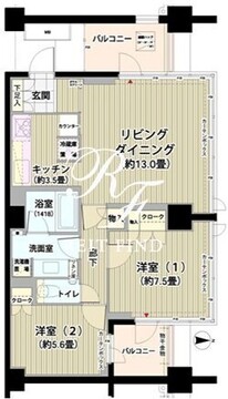 ガーデニエール砧レジデンス 810 間取り図