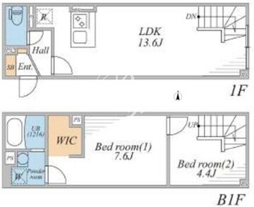 リーガランド幡ヶ谷サウス 101 間取り図