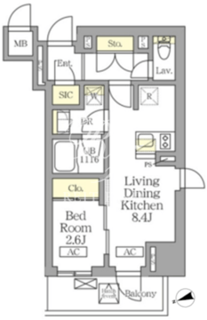 テラス北千住 205 間取り図