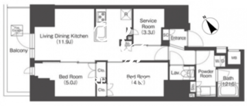 コンフォリア・リヴ板橋 1101 間取り図