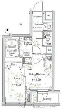 スカイコートルアナ文京本駒込 402 間取り図
