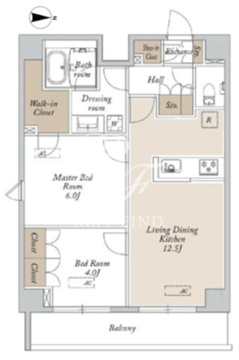 HF東尾久レジデンス 502 間取り図