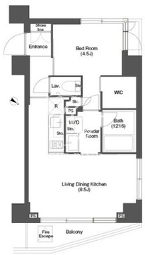 ディームス目黒行人坂 303 間取り図