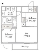 テラブリック南大井 201 間取り図
