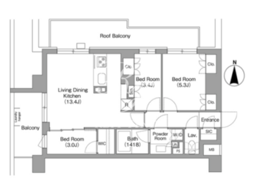 コンフォリア・リヴ大森西 802 間取り図