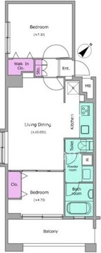 レジディア島津山 1203 間取り図