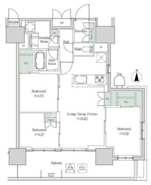 ブルックサイドレジデンス木場 922 間取り図