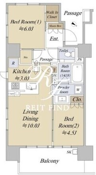 シティハウス巣鴨 401 間取り図