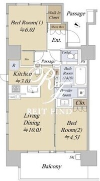 シティハウス巣鴨 701 間取り図