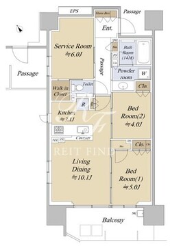 シティハウス巣鴨 1403 間取り図