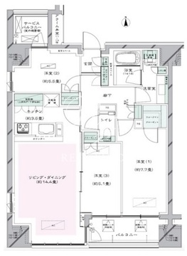 レジデンス二番町 1301 間取り図