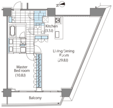 コンフォリア新宿イーストサイドタワー 3009 間取り図