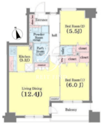 カスタリア荒川 1303 間取り図