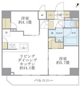 アジールコート町屋 1501 間取り図