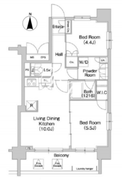 コンフォリア両国サウス 808 間取り図