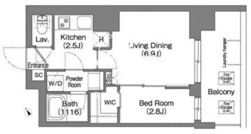 コンフォリア・リヴ上野 301 間取り図