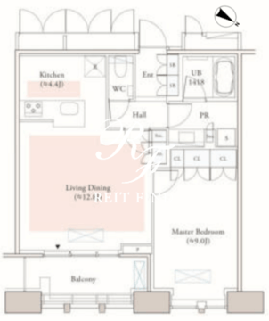 Dマークス西新宿タワー 2102 間取り図