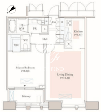 Dマークス西新宿タワー 2207 間取り図