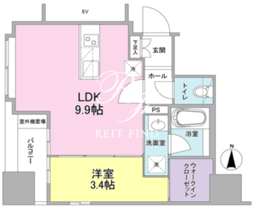 リバーレ東新宿 801 間取り図