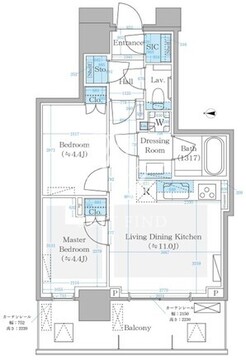 パークシティ中野ザタワーブリーズ 1603 間取り図
