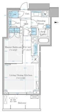 パークシティ中野ザタワーブリーズ 1611 間取り図