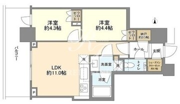 パークシティ中野ザタワーブリーズ 1003 間取り図