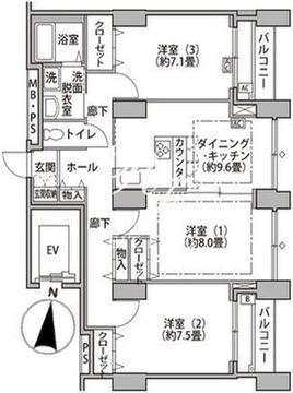 東雲キャナルコートCODAN 14-409 間取り図