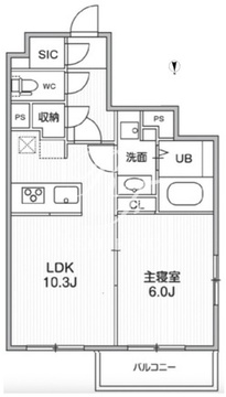 THE PALMS MUSE 新江古田 404 間取り図