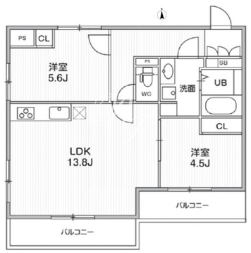 THE PALMS MUSE 新江古田 403 間取り図
