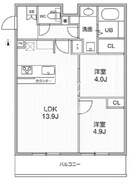 THE PALMS MUSE 新江古田 402 間取り図