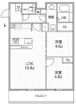 THE PALMS MUSE 新江古田 302 間取り図
