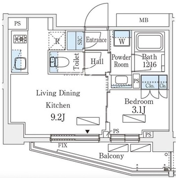 シーズンフラッツ町屋 706 間取り図