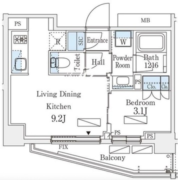 シーズンフラッツ町屋 506 間取り図