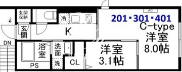 サンレジデンス 301 間取り図