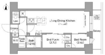 コンフォリア・リヴ南品川 403 間取り図