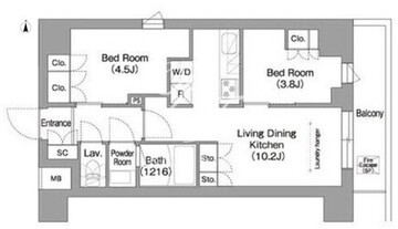 コンフォリア・リヴ南品川 405 間取り図