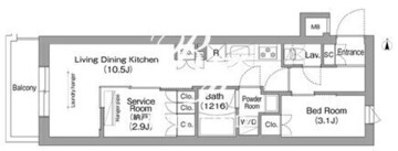 コンフォリア・リヴ南品川 422 間取り図