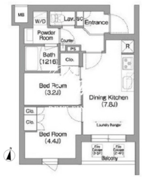 コンフォリア・リヴ南品川 427 間取り図