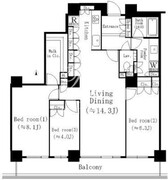 リバーポイントタワー 3206 間取り図