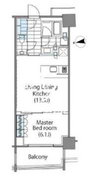 コンフォリア新宿イーストサイドタワー 1106 間取り図