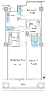 二番町テラス 1009 間取り図