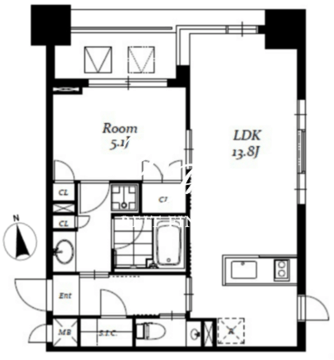 レジディア日本橋馬喰町3 1002 間取り図