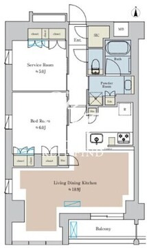 ブリリアイスト池尻大橋 408 間取り図