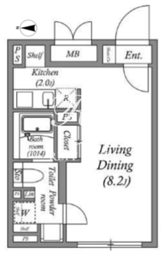 エスグランデ門前仲町デュオ 305 間取り図