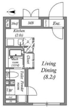 エスグランデ門前仲町デュオ 405 間取り図