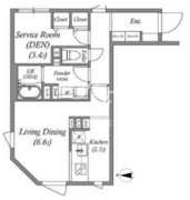 エスグランデ門前仲町デュオ 105 間取り図