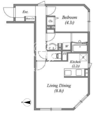 エスグランデ門前仲町デュオ 301 間取り図